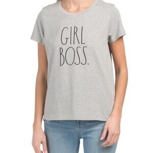 Rae Dunn "Girl Boss" posh boss Gray T-Shirt S NWT